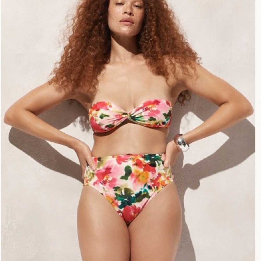 NWT J. Crew Pink Multi Floral Bathing Suit NWT (Medium)